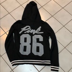 PINK Black quarter zip hoodie